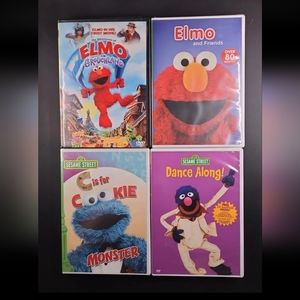 Sesame Street - DVD Lot - 2/4 Sealed -Elmo & Friends/ Cookie/Dance / Grouchland